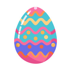 Painted Easter egg with patterns Holiday SVG Icon