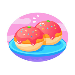 Sufganiyah donut with jelly Holiday SVG Icon