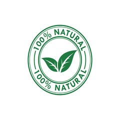 100% percent natural vector  logo ICON