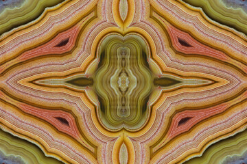 Laguna agate kaleidoscope repeating mirror-effect pattern.