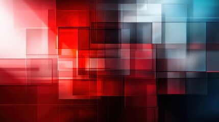 This captivating abstract artwork features a blend of red and blue geometric shapes, creating a dynamic interplay of colors that evoke emotions of passion and serenity.