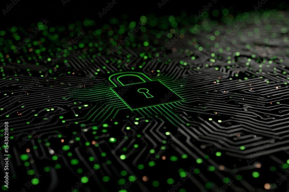 Poster secure data cyber security digital privacy network protection