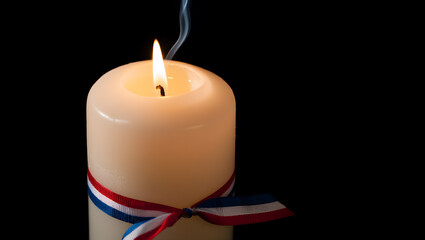 Light of Remembrance: Candle and American Ribbon