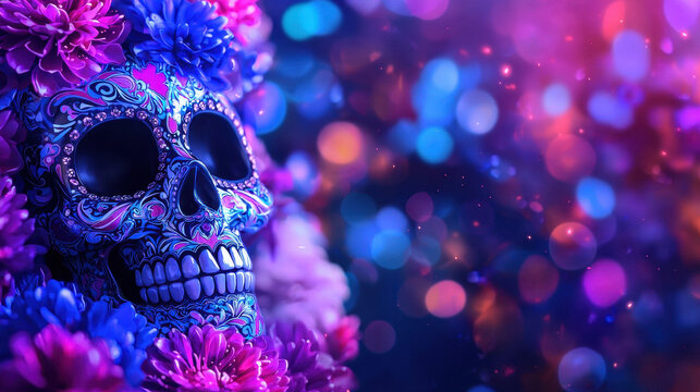 SKULLS & FLOWERS BLUE SIGNAL Skull Background Blue Images SKULLS & FLOWERS BLUE SIGNAL Skull Background Blue Images