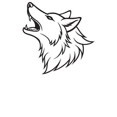Wolf Howling head line art