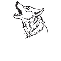 Fototapeta premium Wolf Howling head line art