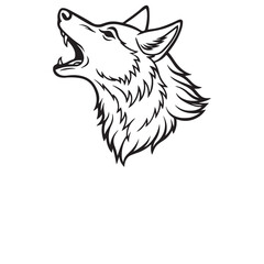 Wolf Howling head line art