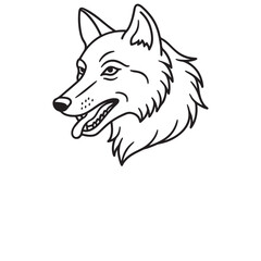 Fototapeta premium Wolf head line art