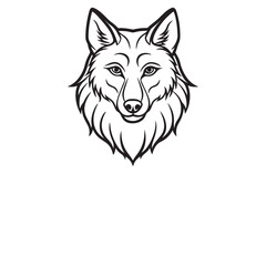 Wolf head line art