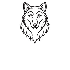 Wolf head line art