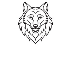 Obraz premium Wolf head line art