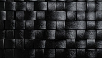Black Woven Leather Texture.