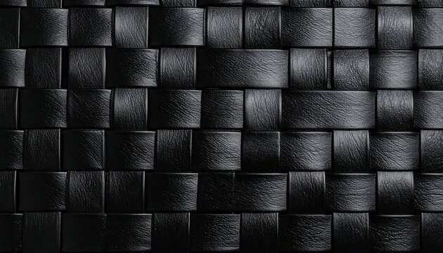 Black Woven Leather Texture.