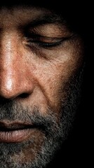 Fototapeta premium Close up Portrait of a Man Serene Face Peace Spirituality Meditation Wisdom Age Cal