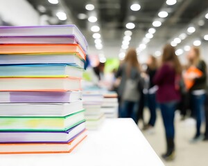 Books on display at a convention