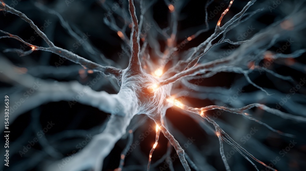 Poster neural network ai big data 3d render science technology innovation abstract backgr