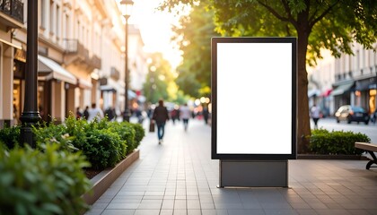 Blank Billboard with City Street, and Mockup.