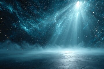Ethereal Nebula Landscape  Cinematic Space Scene  Starry Night  Fantasy Background