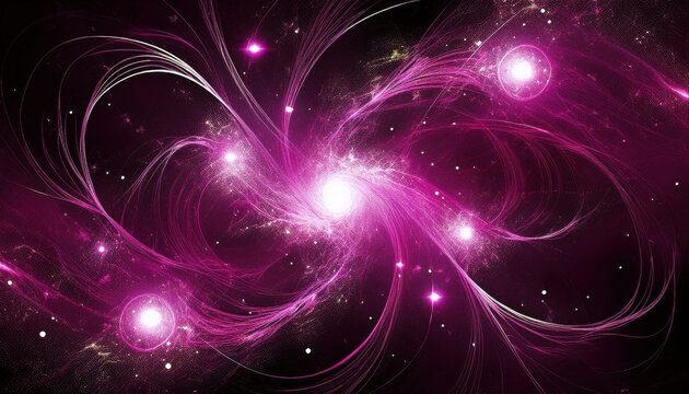 radiant magenta space vortex with swirling plasma filaments and cosmic light burst for sci-fi web design, digital print, fantasy cover, or futuristic branding graphic

