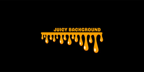 Black background with juicy orange drops and text space