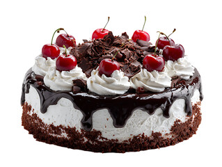 Gorgeous Black Forest Cake with Cream and Berries