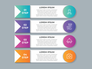Charity and Donation Infographic Template. Line Icons Design with Numbers 4 Options or Steps. Infographic Design for Workflow Layout, Diagram, Annual Report, Web Design etc.