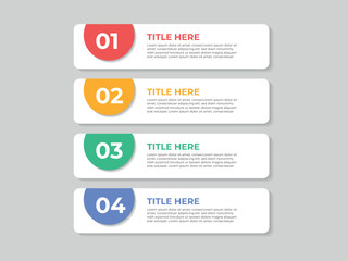 4 Steps Infographics Design Template - Graph, Pie chart, workflow layout, squire diagram, brochure, report, presentation, web design. Editable Vector illustration