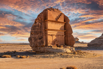 Tomb of the Lion of Kuza, Hegra, in AlUla, Saudi Arabia