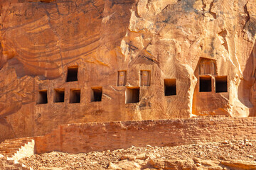  Tombs carved in the rock in Dadan, AlUla, Saudi Arabia