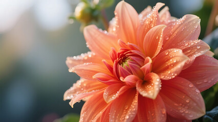 Dewy Dahlia Close-Up Wallpaper