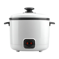 White electric rice cooker isolated on white background