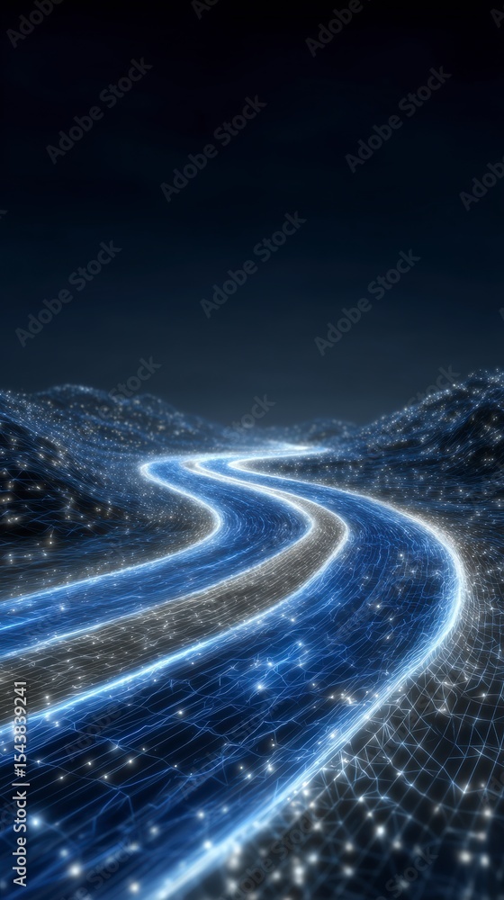 Aufkleber futuristic digital highway abstract network technology speed progress