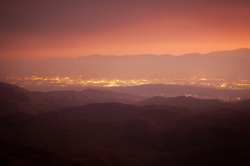sunset over the valley