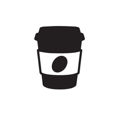 Vector icon of a coffee cup,  takeaway beverages. 