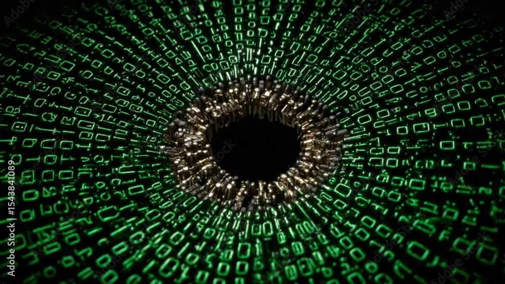 Poster binary code vortex with metallic center