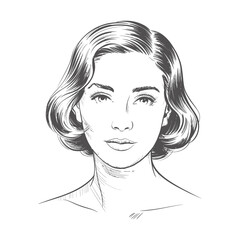 Elegant Vintage Style Portrait of a Woman with Classic Hairstyle