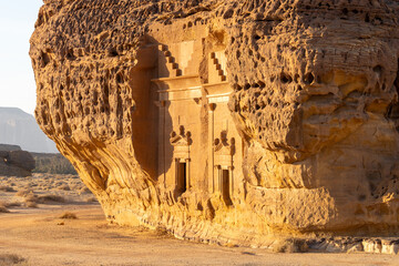 Jabal AlAhmar, ancient tombs of Hegra in AlUla, Saudi Arabia