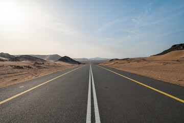 Scenic desert route from AlUla to Medina, Saudi Arabia
