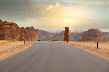 The panoramic Ashar Valley in AlUla, Saudi Arabia