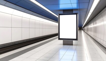Blank Subway Ad Mockup.