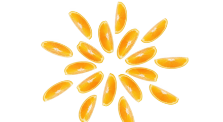 Vibrant Slices of Orange Fruit PNG for Design Projects