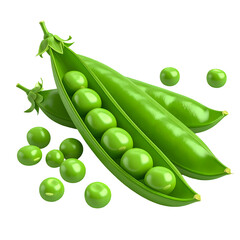 Fresh green peas in pods vegetable healthy food nutrition closeup diet isolated on  transparent background