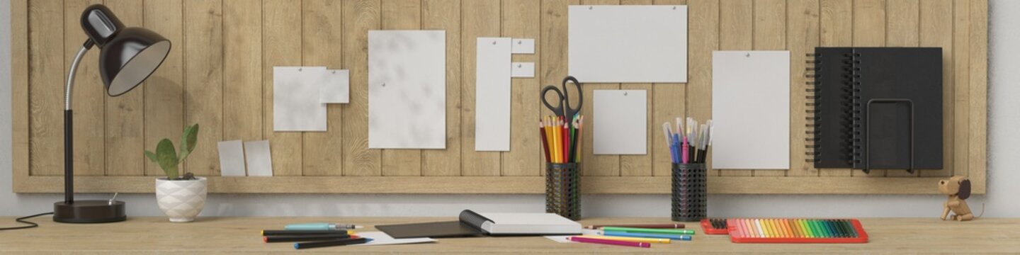 Workspace Mockup with Empty Space for Text or Logo