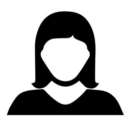 Female User Icon Silhouette, Woman Profile Silhouette, Generic Female Avatar Silhouette