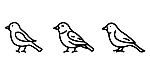 sparrow outline or line icon design bundle.