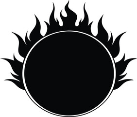 circle fire vector frame silhouette vector