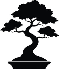 bonsai tree icon, bonsai tree line art - simple line art of bonsai tree, perfect for bonsai tree logos and icons