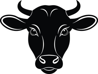 cow head silhouette vector icon