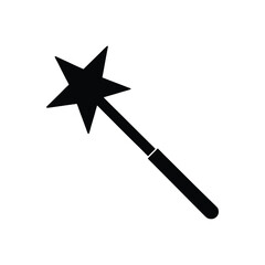 A magic wand stick with star silhouette vector art illustration