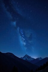 Deep indigo night sky, subtle textured grain, faint starlight , deep blue, grain